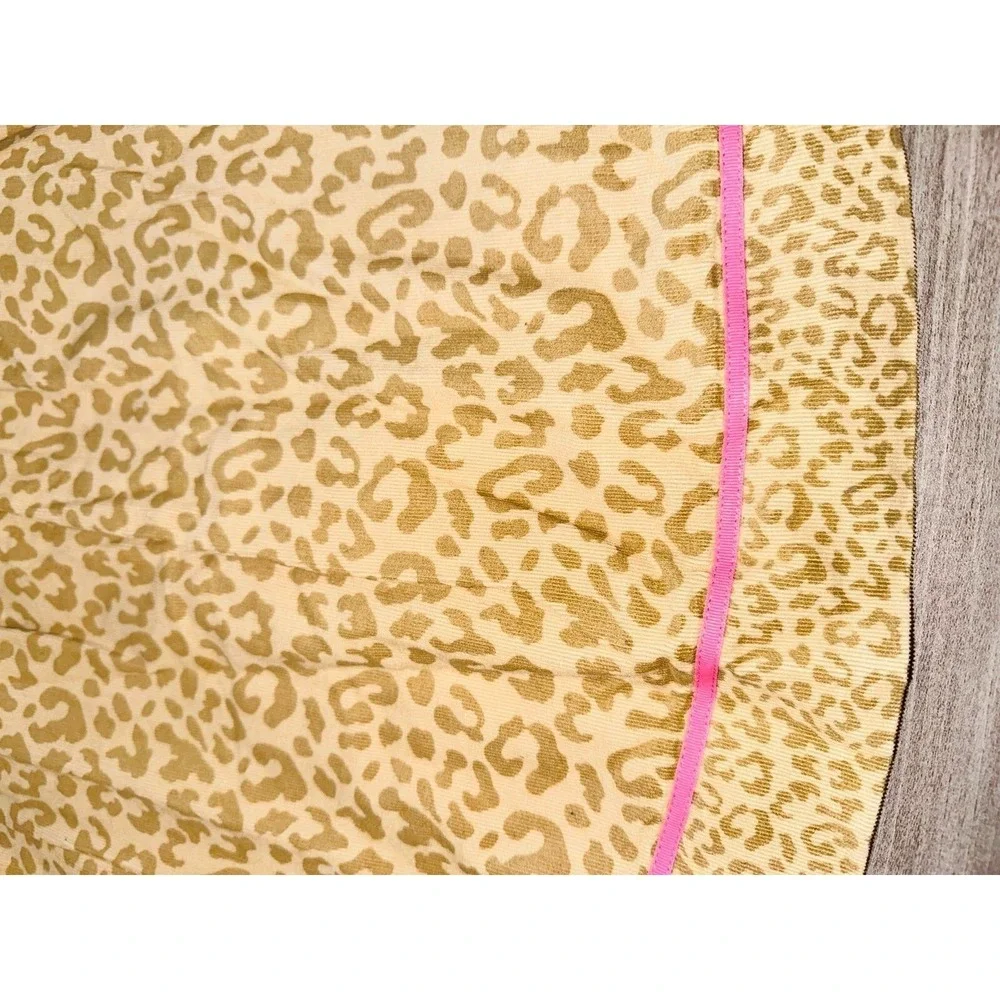 Gymboree Dress Size 4T Beige Cheetah Animal Print Bow Accent Ruffled Collar N1